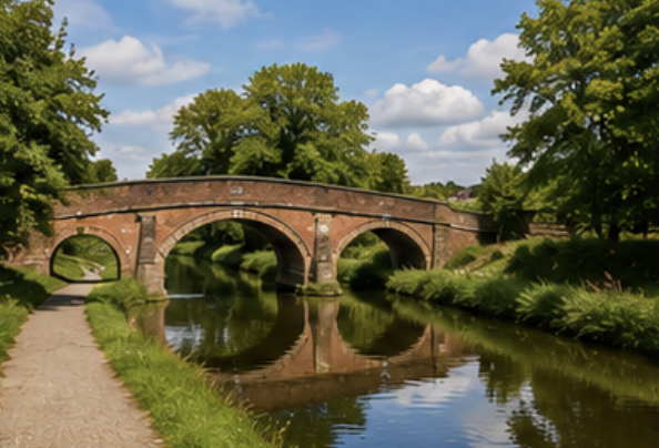 Canal and rural scenery near Golborne in the North West