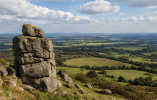 Dartmoor landscape and countryside near Plymstock in Devon