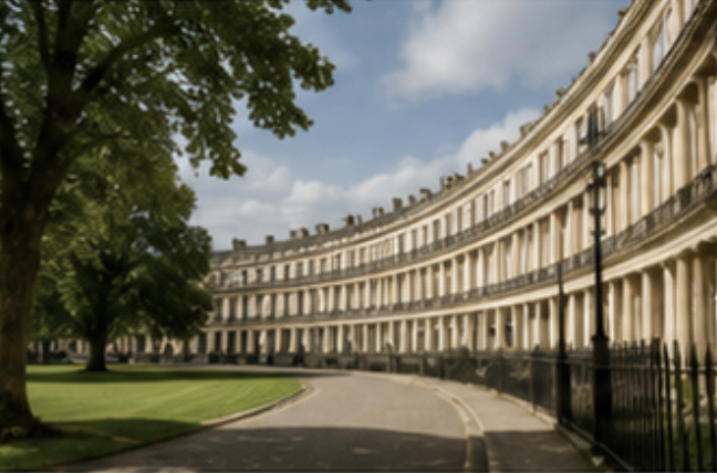 Regency architecture and tree-lined streets in Cheltenham, Gloucestershire