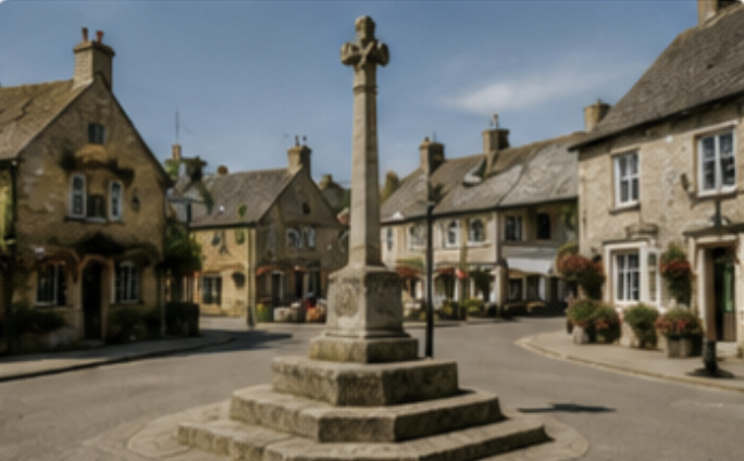 Historic village centre in Stratton Saint Margaret near Swindon