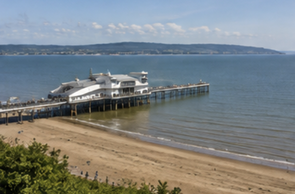 Weston-super-Mare beach and Grand Pier on the Somerset coast