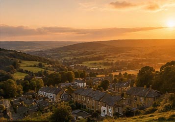 Farsley village and surrounding countryside in West Yorkshire