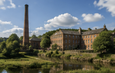 Historic mill buildings and industrial heritage near Ilkeston, Derbyshire