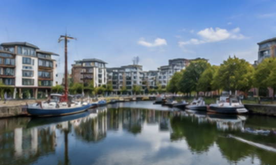 Leith waterfront and harbour in Edinburgh