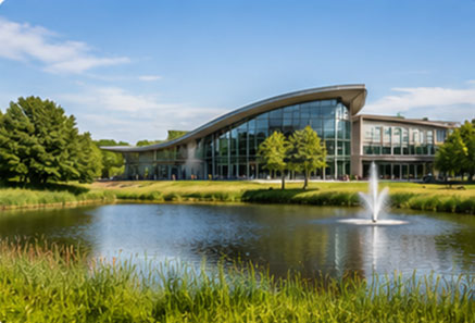 Modern leisure and parkland near East Kilbride, South Lanarkshire