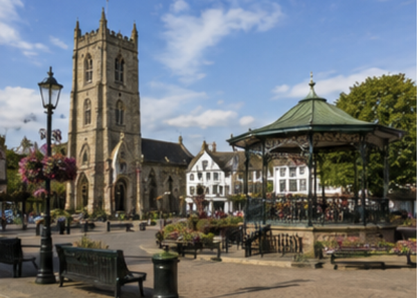 Historic Taunton town centre in Somerset, South West England