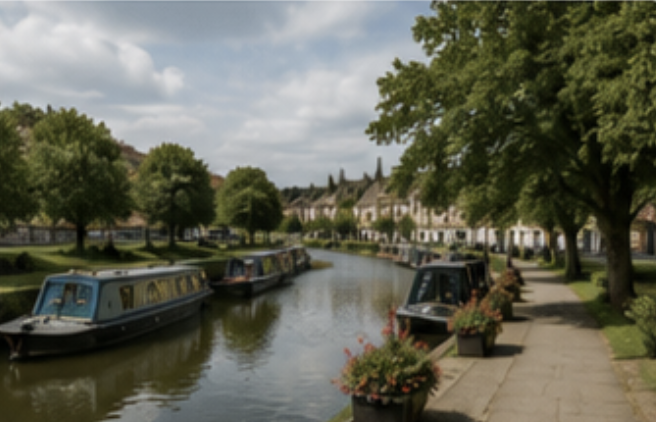 Riverside and waterside scenery near Chippenham in Wiltshire