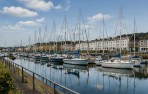 Marina and waterfront scenery near Plympton in South Devon