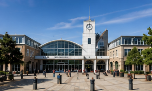 Woking town centre in Surrey, South East England