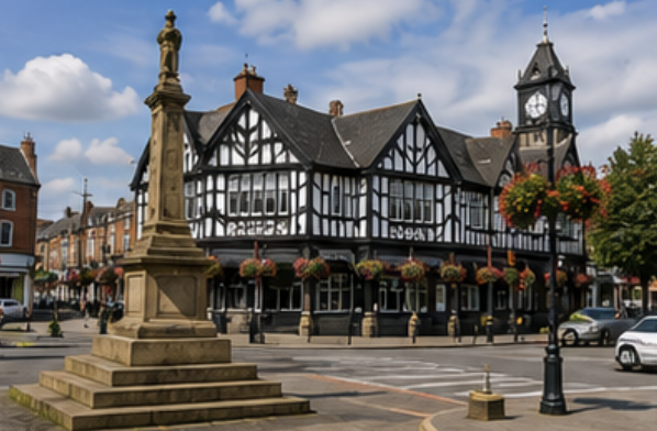 Chorley town centre in Lancashire, North West England