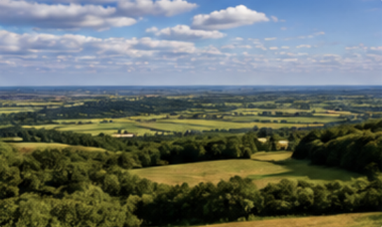 Countryside and rural landscape around Bonnyrigg in Midlothian