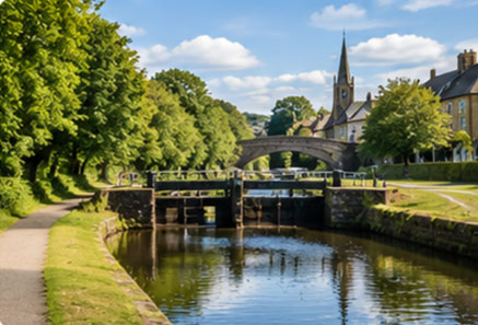 anal and historic townscape near Kirkintilloch, East Dunbartonshire
