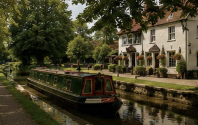 Canal and waterside scenery near Coalville in Leicestershire