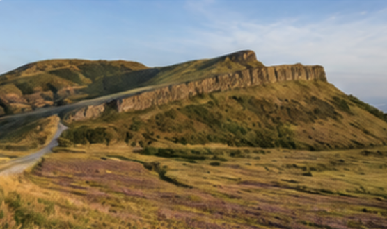 Rolling hills and countryside in Midlothian near Edinburgh