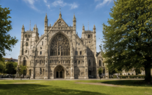 Exeter Cathedral in the historic centre of Exeter, Devon
