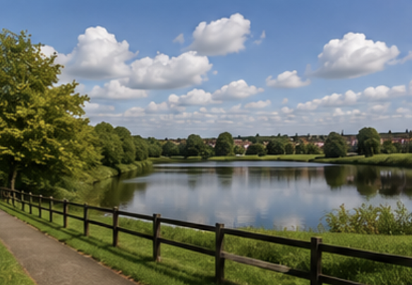 Countryside and waterside scenery near Atherton in Greater Manchester