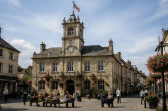 Historic town centre and traditional architecture in Andover, Hampshire