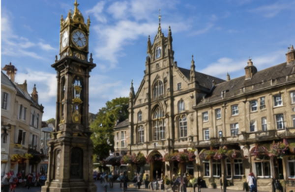 Historic town centre in Yeovil, Somerset