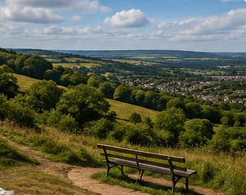 Scenic countryside view over Farnley and the surrounding West Yorkshire landscape